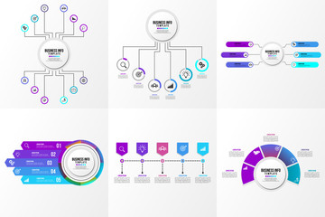 Set Of Infographics Elements Vector Design Template. Business Data Visualization Infographics Timeline with Marketing Icons most useful can be used for workflow, presentation, diagrams, reports