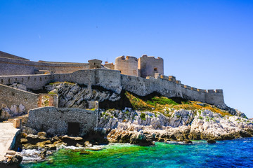 Chateau d'If, famous prison on island in the Bay of Marseille. Castle If.