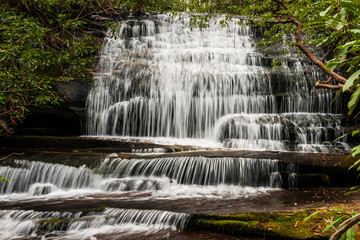 Grogans Creek Falls, Nantahala National Forest, North Carolina, United States - obrazy, fototapety, plakaty