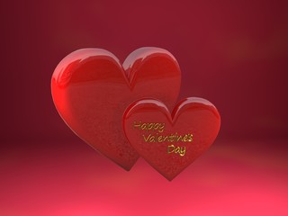 3drender Happy Valentine's simple red heart sharp