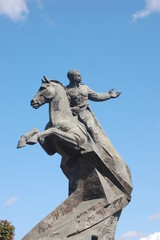 Fototapeta na wymiar Statue of horse and rider Havana, Cuba