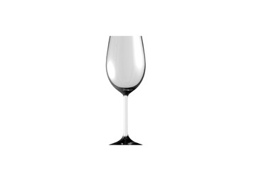 3D illustration of white wine glass isolated on white side view - drinking glass render