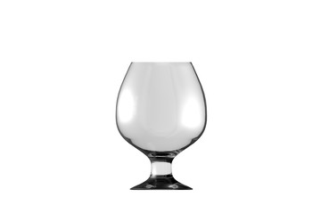 3D illustration of cognac chalice glass isolated on white side view - drinking glass render