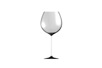 3D illustration of red wine glass isolated on white side view - drinking glass render