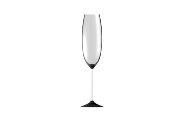 3D illustration of flute champagne glass isolated on white side view - drinking glass render