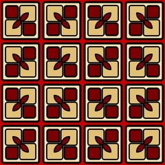 Luxury background with decorative geometric ornament. Retro creative design. Vector illustration. Fashion print, design for scrapbooking page, art deco, interior design. Red, gold color