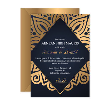 Gold wedding card