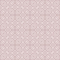 Seamless floral ornament geometric style. Vector illustration. Beige color