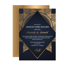 Gold wedding card