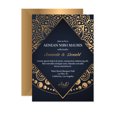 Gold wedding card