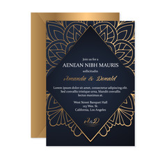 Gold wedding card