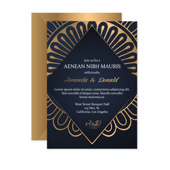 Gold wedding card