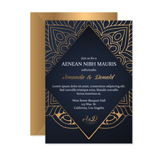 Gold wedding card