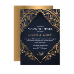 Gold wedding card
