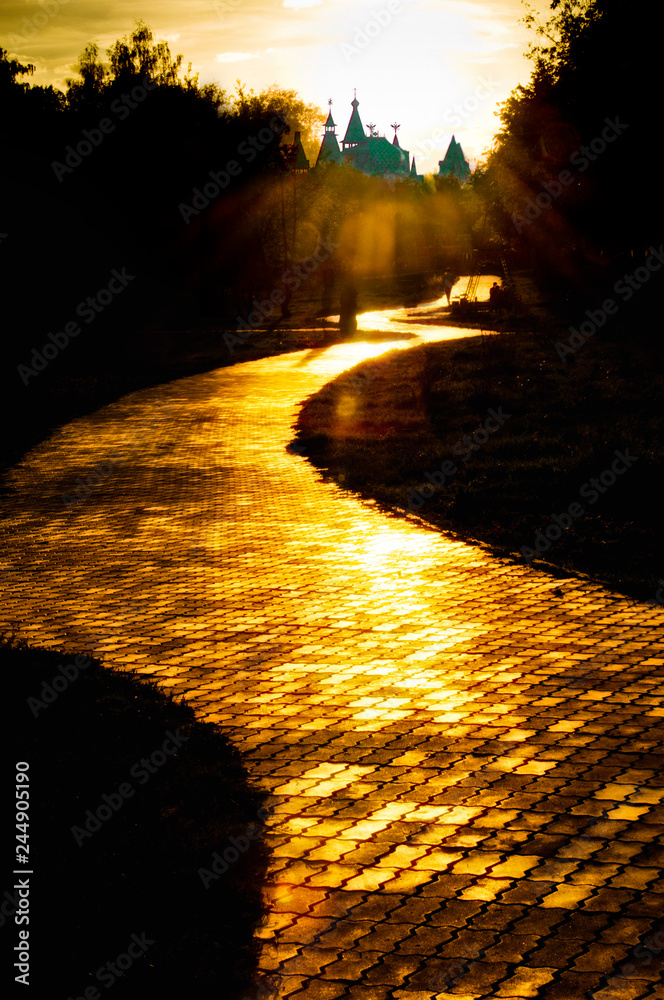 Wall mural yellow brick road