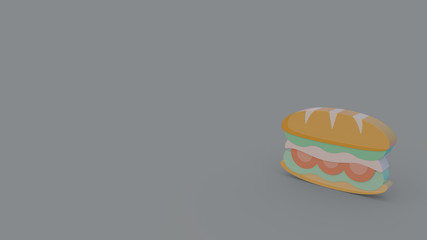 3d icon of sandwich