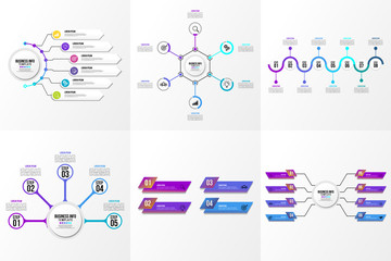 Set Of Infographics Elements Vector Design Template. Business Data Visualization Infographics Timeline with Marketing Icons most useful can be used for workflow, presentation, diagrams, reports