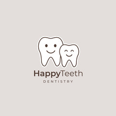 Family dental clinic logo. Dentist vector sign mark icon.