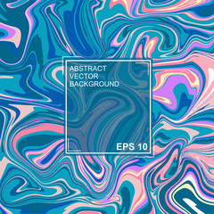 Abstract vector background. with beautiful fantasy ink patterns. Liquid paint. Fluid art. The ornament of marble. Colorful bright combination of colors. Modern colorful flow.