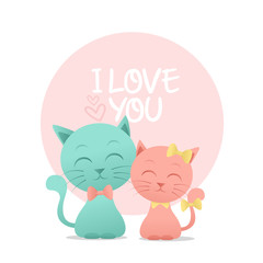 Cats couple valentine's day background