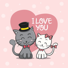 Cats couple valentine's day background