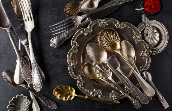 Vintage spoons, forks and knifes