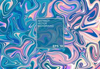 Abstract vector background. with beautiful fantasy ink patterns. Liquid paint. Fluid art. The ornament of marble. Colorful bright combination of colors. Modern colorful flow.