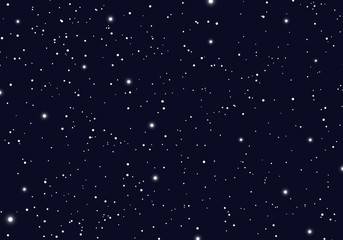 Space with stars universe space infinity and starlight background. Starry night sky galaxy and planets in cosmos pattern.