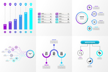 Set Of Infographics Elements Vector Design Template. Business Data Visualization Infographics Timeline with Marketing Icons most useful can be used for workflow, presentation, diagrams, reports