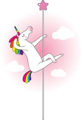 Unicorn pole dancer