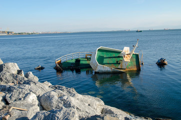 Sunken Ship in The Sea