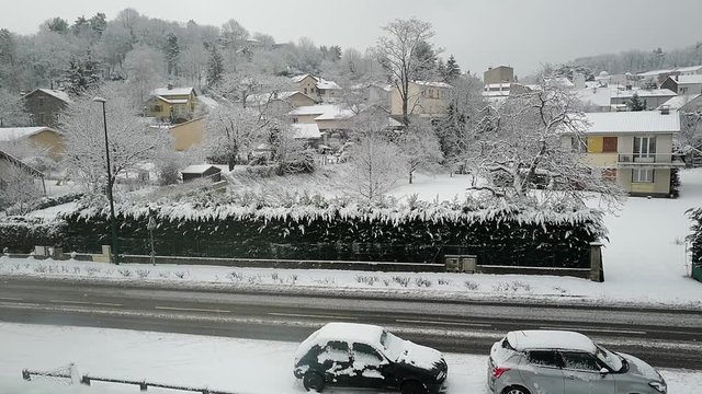 chute de petits flocons de neige