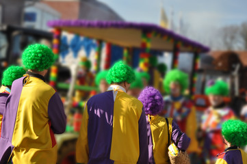 Karnevalsumzug, gleich geht es los