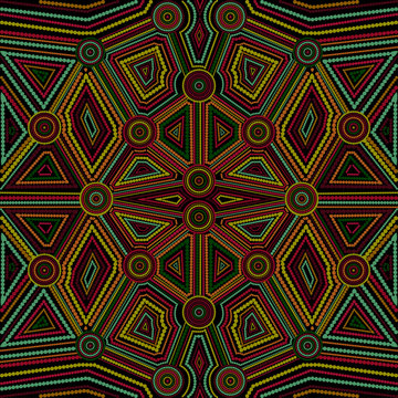Australian Aboriginal Art. Point Art. Geometric pattern. Seamless pattern. Multicolored option