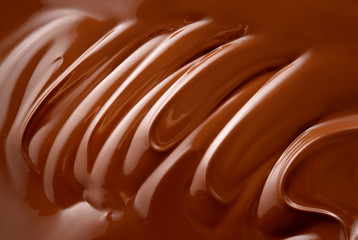 Chocolate background. Melted chocolate. Chocolate surface.