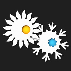 Sun and snowflake symbol for air conditioner