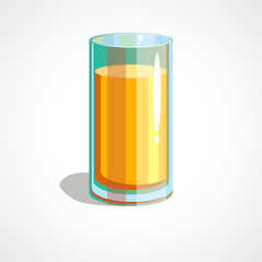 Vector illustration of a glass of orange juice