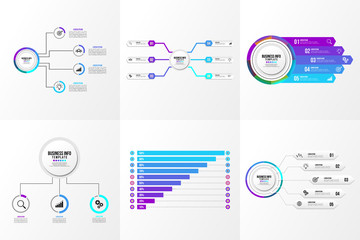 Set Of Infographics Elements Vector Design Template. Business Data Visualization Infographics Timeline with Marketing Icons most useful can be used for workflow, presentation, diagrams, reports