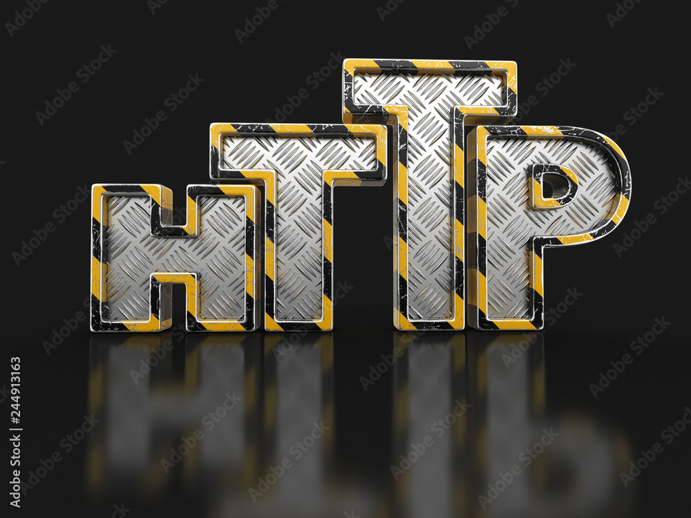 Poster metal http text. image with clipping path.