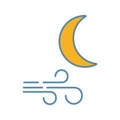 Clear windy night color icon