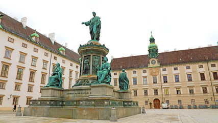 Fototapeta na wymiar Monument Of Emperor Franz at the Hofburg Palace in Vienna, Austria