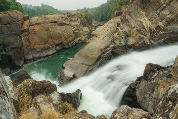 The flow of a river in Meghalaya