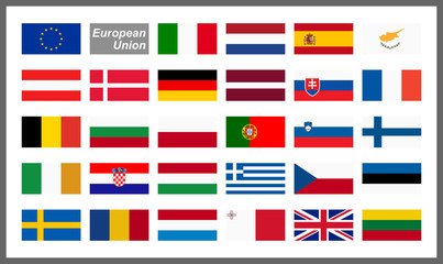 all country flags of European Union © picoStudio