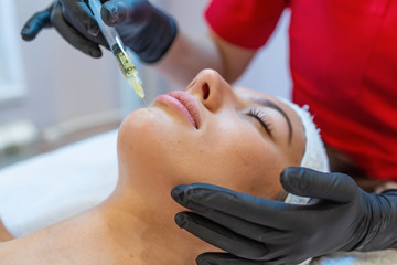 Needle mesotherapy,Microneedle mesotherapy, treatment woman