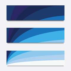 set of blue abstract banner background
