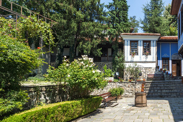 PLOVDIV, BULGARIA - JULY 5, 2018:  Museum Hindliyan House in architectural and historical reserve The old town in city of Plovdiv, Bulgaria
