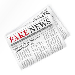 Fake news realistic newspaper isolated vector illustration.