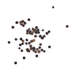 Black pepper on white background