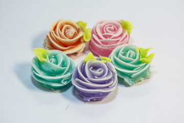 Thai sweets made from natural products Is a Thai culture in Ratchaburi province Thailand