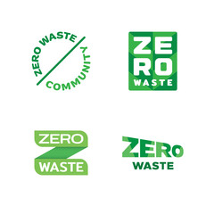 Vector Zero Waste Logo Design Set